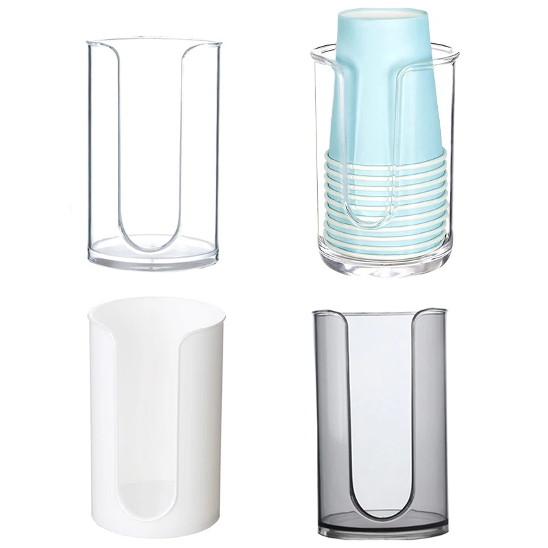 Bathroom Cup Dispenser Durable Clear Mouthwash Cup Holder For Bathroom Vanity Countertops Makeup Table Paper Cup Dispenser