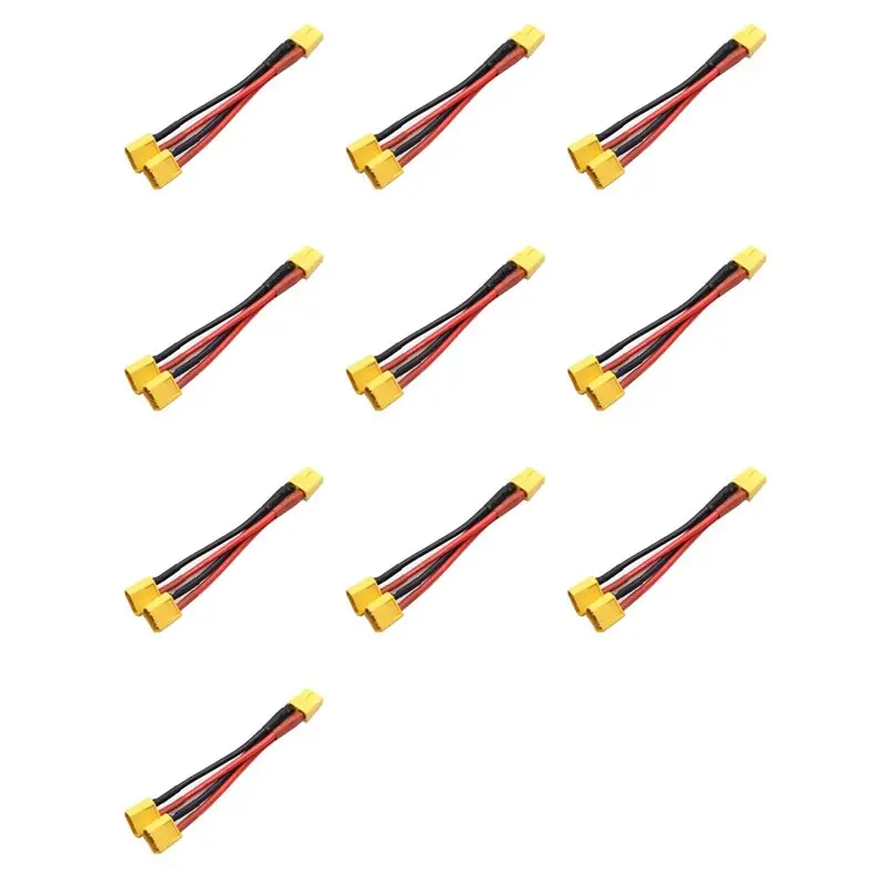 【バレンタインデー】10x-xt60-パラレルバッテリーコネクタ-1-メス-2-オスケーブル-デュアルエクステンション-y-スプリッター-14awg-シリコンワイヤー
