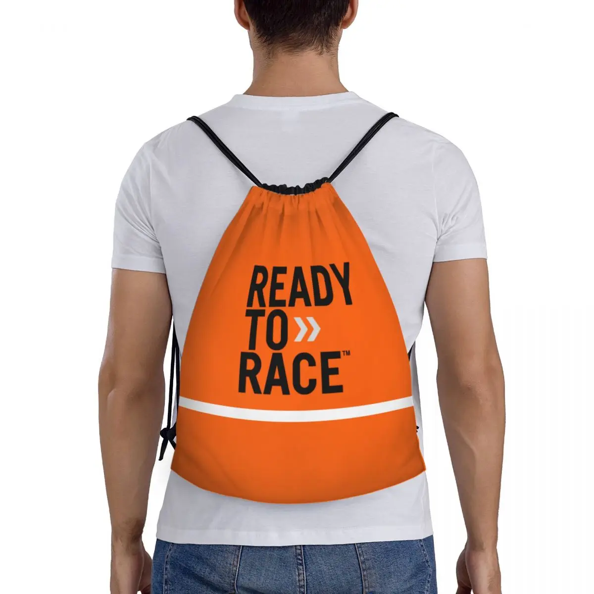 Ready To Race Logo Drawstring Backpack Sports Gym Bag for Men Women Motorcycle Rider Racing Sport Shopping Sackpack