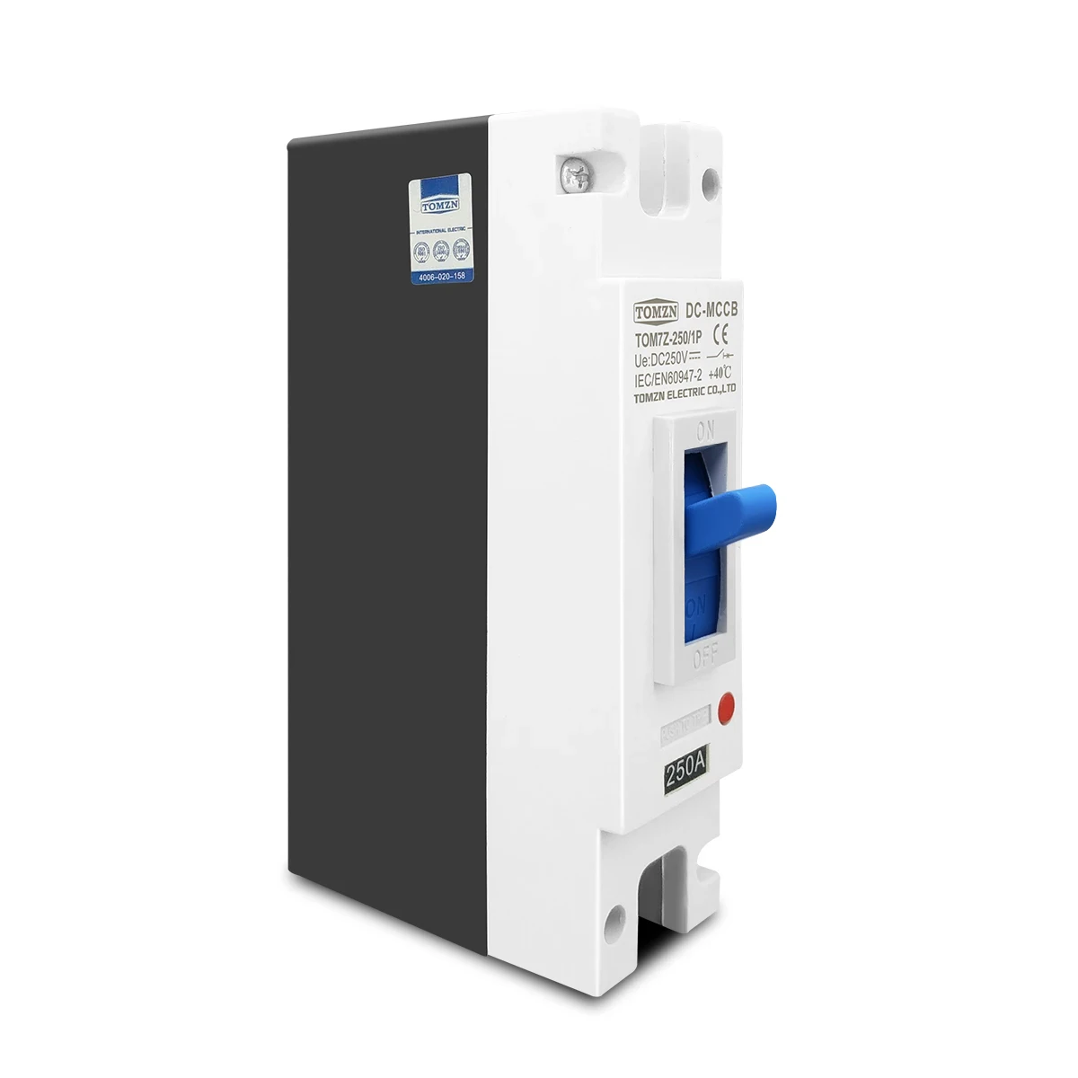 TOMZN 1P DC 250V DC Solar Molded Case Circuit Breaker MCCB Overload Protection Switch Protector for Solar Photovoltaic PV