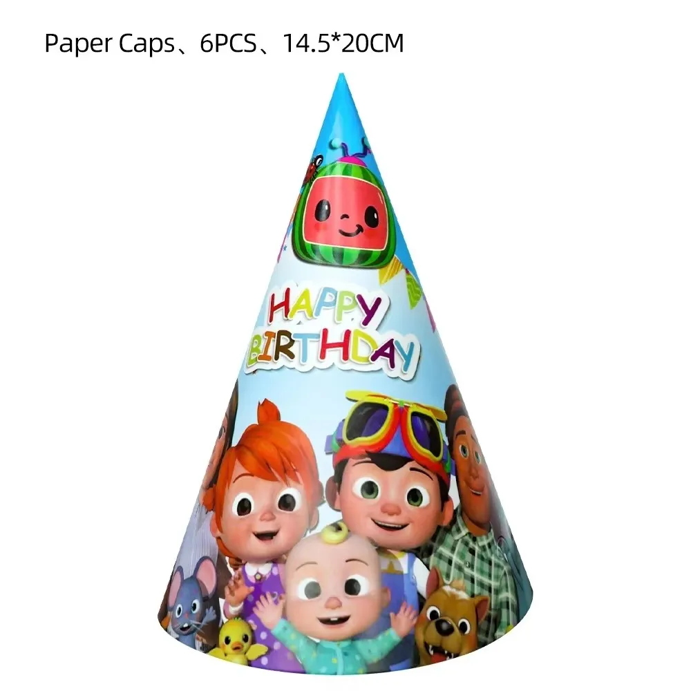 Cartoon-Familie Cocomelon Geburtstagsparty-Dekoration Wassermelone Junge Gastgeschenk Ballon Tortenaufsatz Teller Tischdecke Baby-Shower-Party-Zubehör – Detail 12