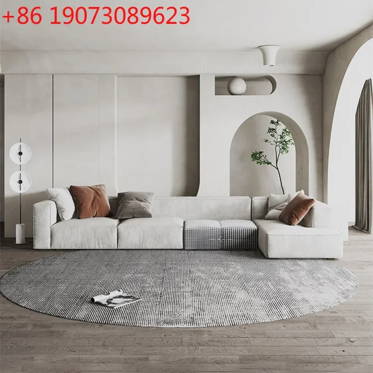 Nordic wabi-sabi wind technology fabric sofa living room size light luxury modern simple Italian multi-person