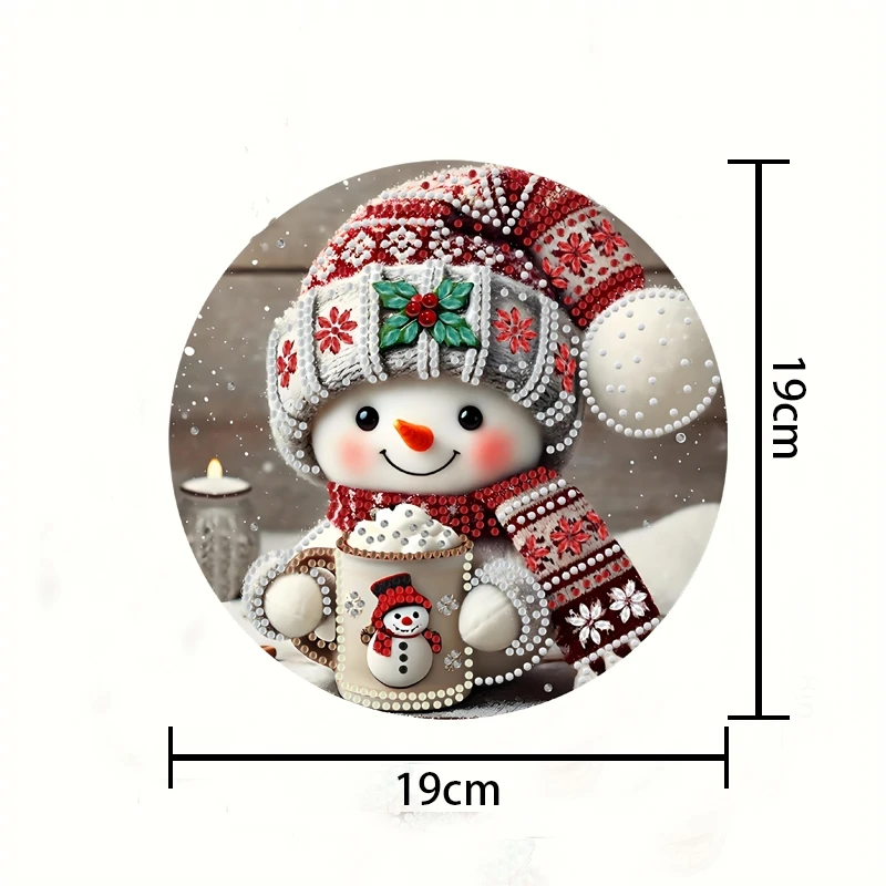 1PCS diamond Painting Christmas Snowman Odd-shaped DiamondsAcrylic Material House Plate Art Pendant DIY Handicraft Dot Drill