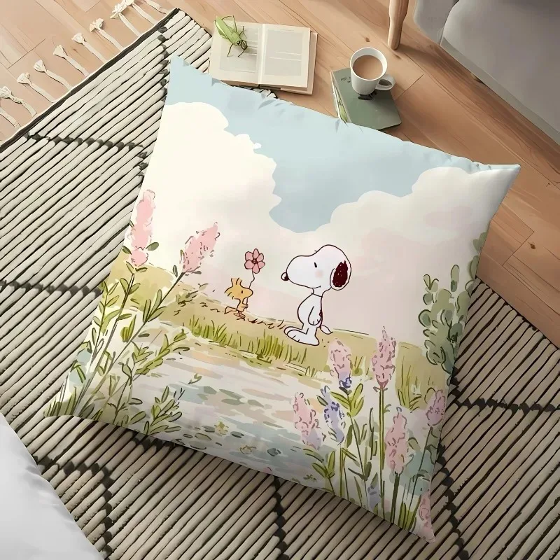 

Snoopys Cushion Cover Pillowcase Decoration Cartoon Anime Pillowslip Cover Car for Bed Room Decor Baby Shower Birthday Gifts