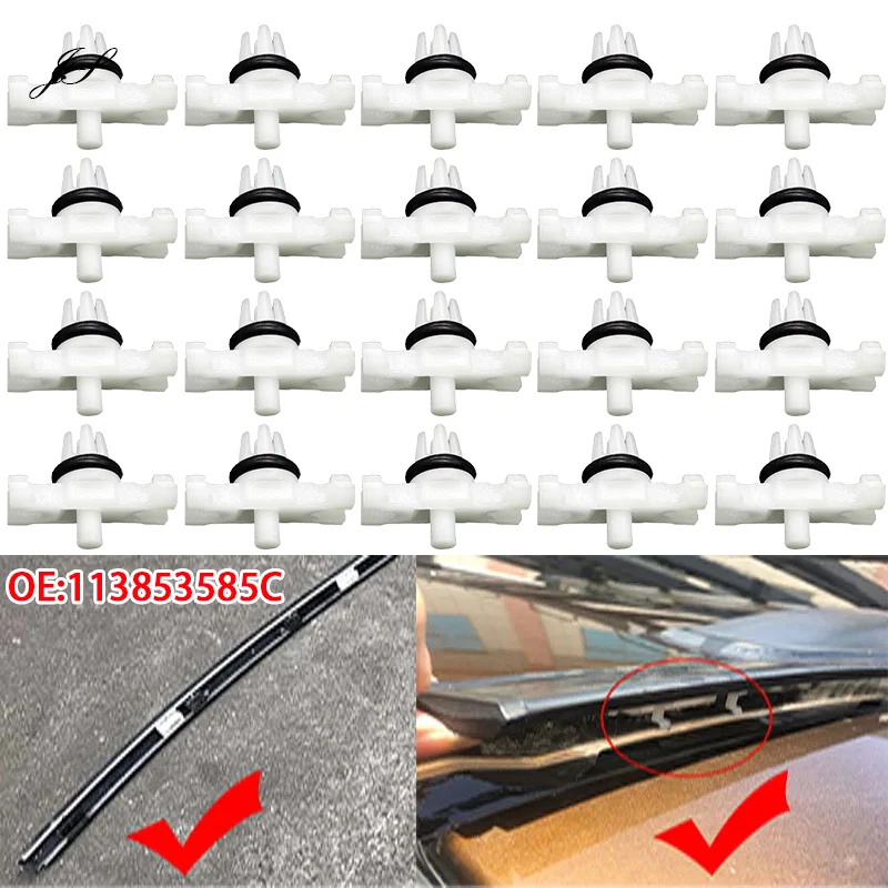 100pcs Car Side Door Trim Moulding Strip Clips 113853585C For VW Golf Mk1 Jetta Mk1 Audi 80 B1 Bar Threshold Pressure Plate Clip