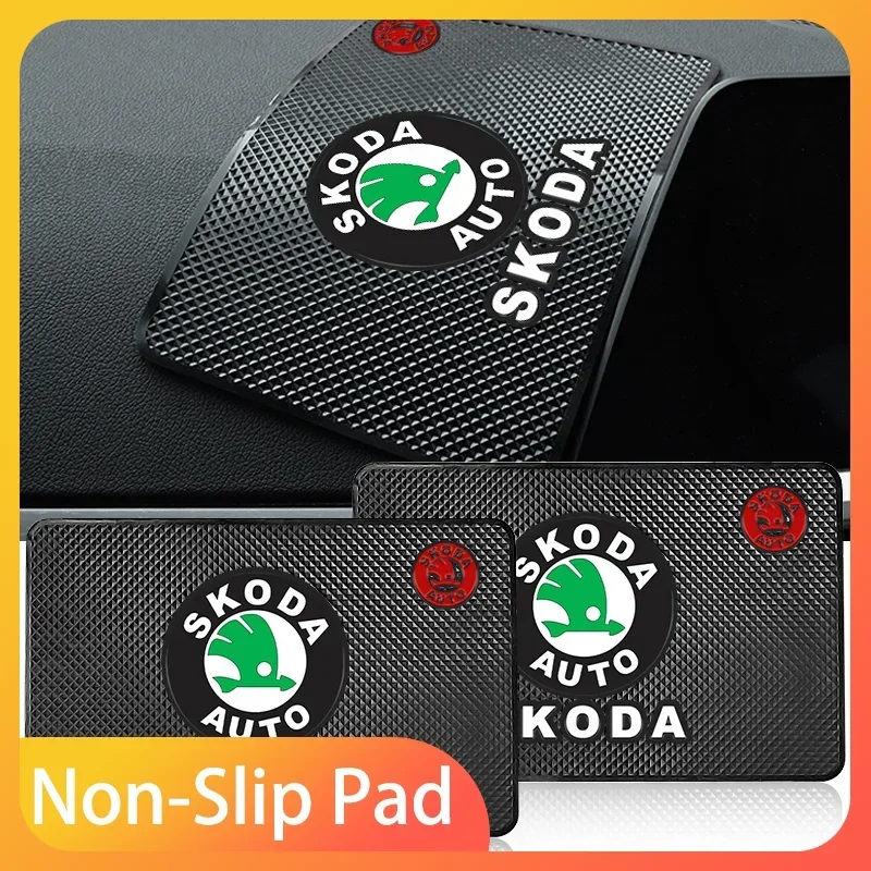 

Car Mobile Phone Mat Dashboard Mat Rubber Mat Non-Slip Pad For Skoda Octavia Rapid Kodiaq Karoq Superb Fabia Kamiq VisionS