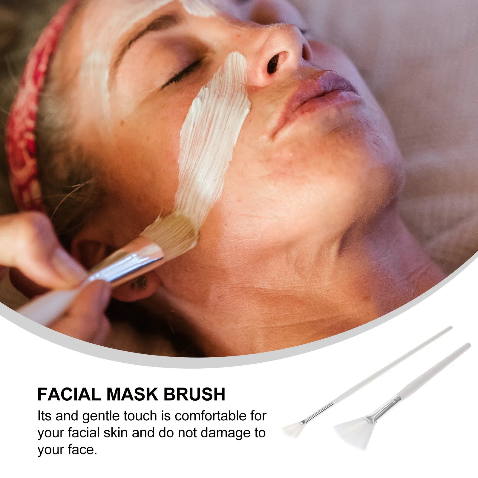 2 stuks fruitzuurborstel ventilator gezichtsmasker applicator gereedschap voor gezichtsverzorging zachte haren vrouwen schoonheidssalon behandeling