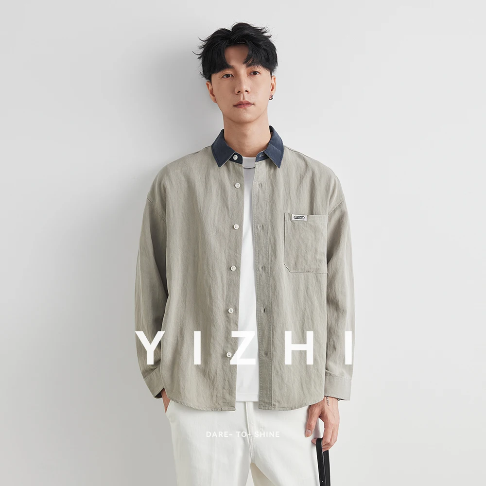 Fashion Men's Shirt Casual Corduroy Long Sleeve Shirts Slim Fit Overcoat Spring Fleece Jacket Men Clothing Retro Fashion Blouses
