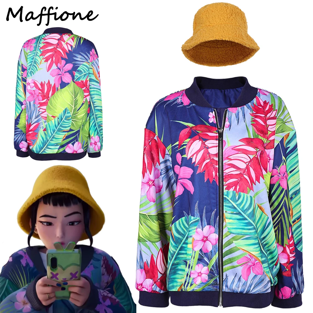 

Zoey Coat Demon Hunter of KPop Cosplay Costume Printed Baseball Jacket Hat Full Set Clothing Adult Girls Roleplay Halloween Sui