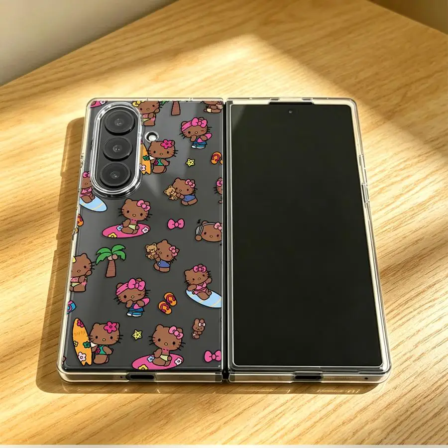 Case for Samsung Galaxy Z Fold 8 Ultra Z Flip 6 5 4 3 Z Fold 7 6 5 4 3 ZFold8Ultra Transparent Soft Phone Cover Sanrio Hello - view 3