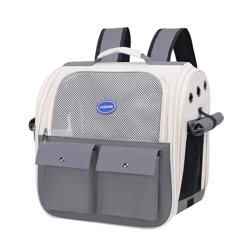 Mochila transportadora plegable para gatos transpirable con correas