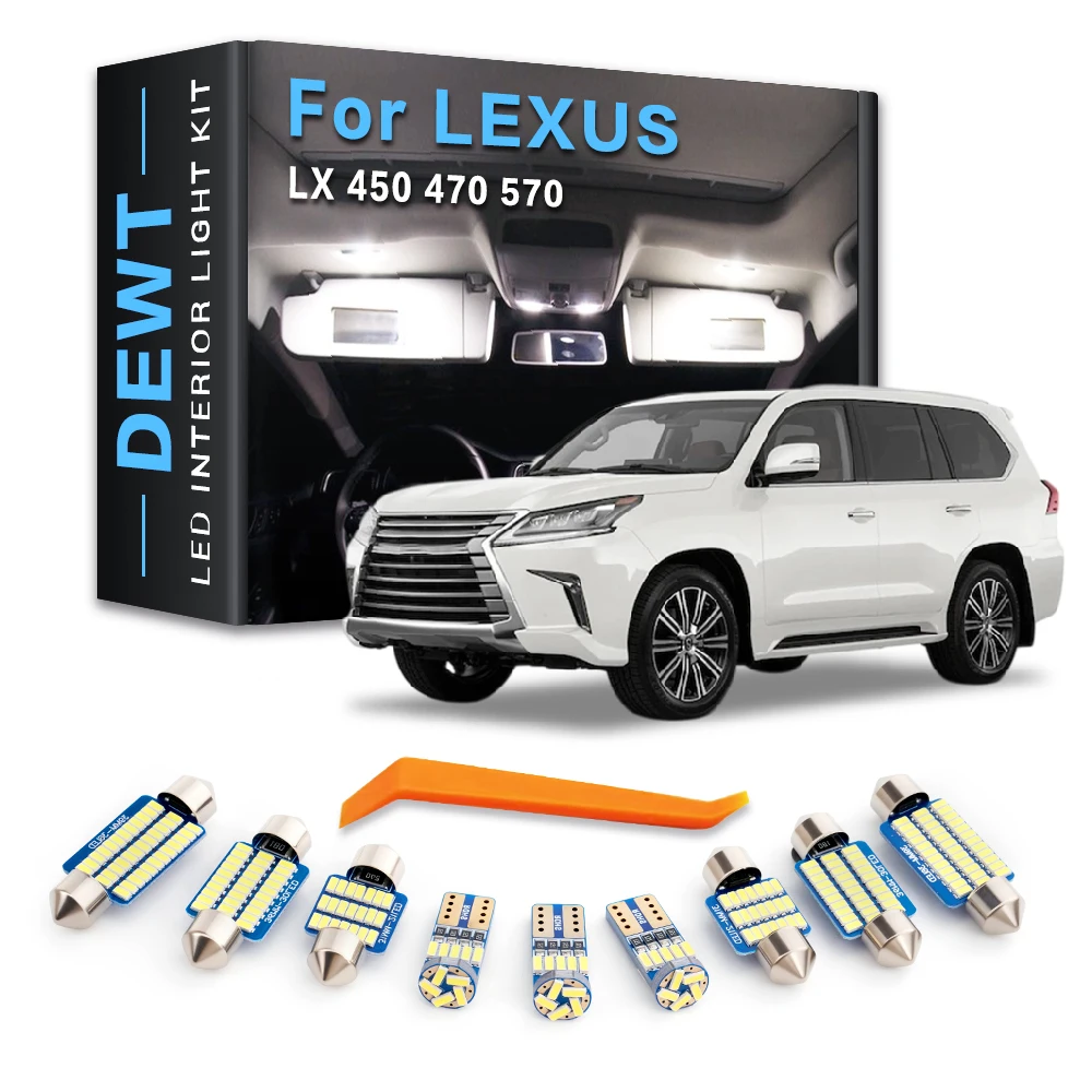 Car LED Interior Dome Light Kit For LEXUS LX 450 470 570 1996 - 2020 2019 2018 2017 2016 2015 2014 Sunvisor Trunk Bulb Canbus