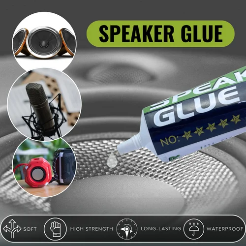 Imagen 2 del producto Pegamento para reparación de altavoces, unión de polvo, unión de borde de altavoz, bocina, grietas, desgomado, cono de papel, pegamento de reparación profesional, negro/amarillo