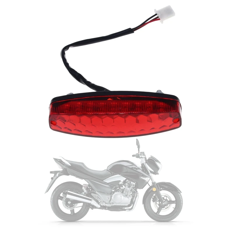 Motorcycle Light Stop Tail Light 12V Red Rear Lamp Brake Taillgiht for ATV Off-road Motorcycle Taillight Red