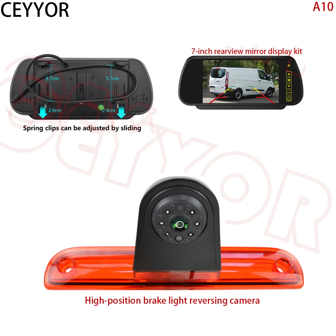 Applicable to Fiat Ducato，Peugeot Boxe，Citroën Relay/Jumper，Vauxhall Movano. Reverse camera And 7-inch display monitoring kit