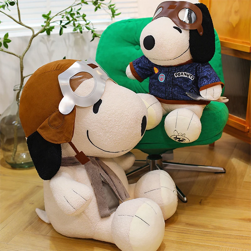 Hot Kawaii 50cm Snoopy Plush Toy Dressed As Pilot and Mechanic Cute Stuffed Animal for Kids Birthday Christmas Gift Plush Doll