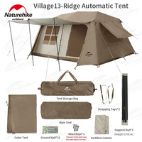 Naturehike Auto Camping Tent 3-4 Person Two Bedrooms One Livingroom Coated Rainproof Sun Protection Travel Park Shelter Awning