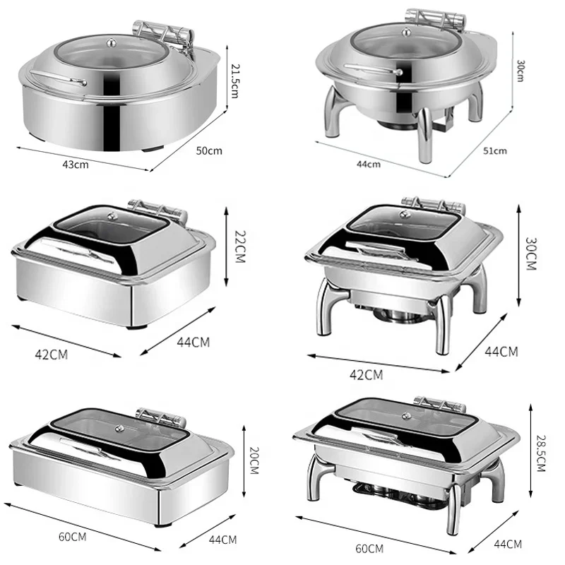 Stainless Steel rose gold chafing dish food warmer chaffers chafing dish buffet Stove Metal Chafing Dish rose gold