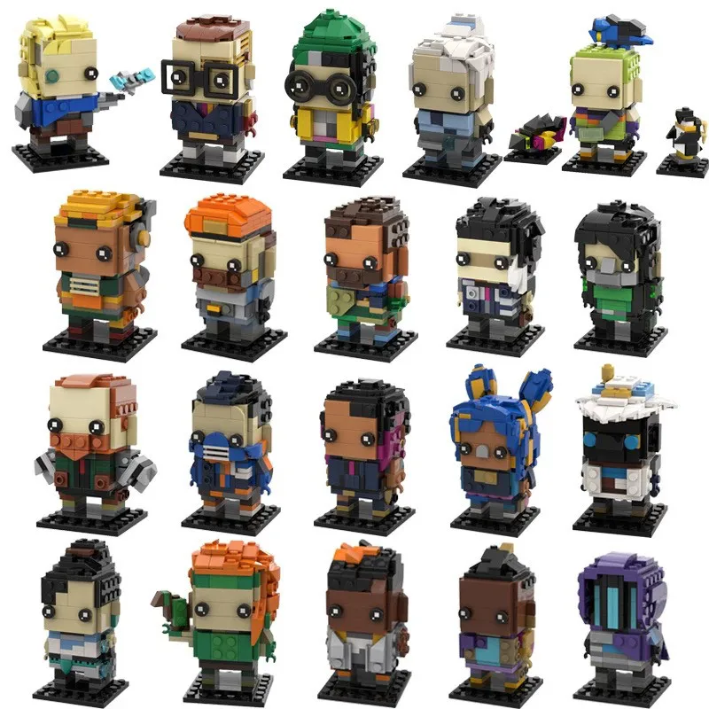 MOC Hot Game Actionfigur Baustein-Set Omen Jett Phoenix Q-Version Quadratkopf-Modell DIY Jungen-Puzzle-Spielzeug Geburtstagsgeschenk – Detail 1
