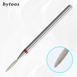 HYTOOS Diamond Cuticle Nail Drill Bits 1mm Thin Flame Russian Nail Bit Professional Safety Under Nail Dead Skin Cleaner Tool
