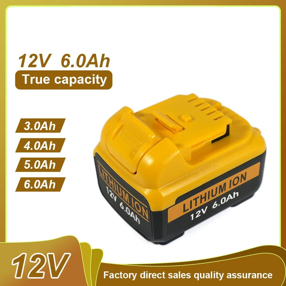 

12 В 5 Ач 6 Ач 18650 10,8 В сменная литий-ионная аккумуляторная батарея для замены DeWalt DCB127 DCB124-XJ DCB120Электрический инструмент