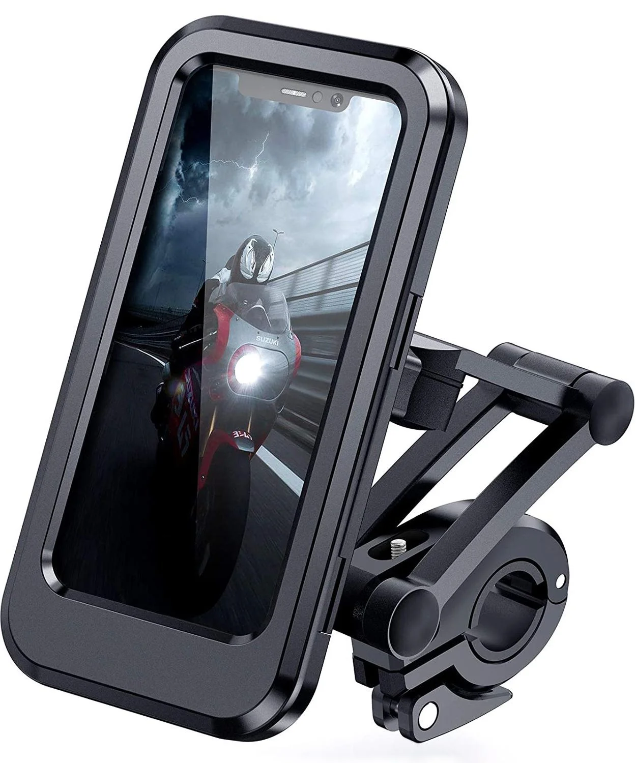 Imagem -02 - Suporte de Celular Impermeável para Motocicleta e Bicicleta Suporte de Celular Ajustável Suporte Universal de Bicicleta Giratória de 360 °