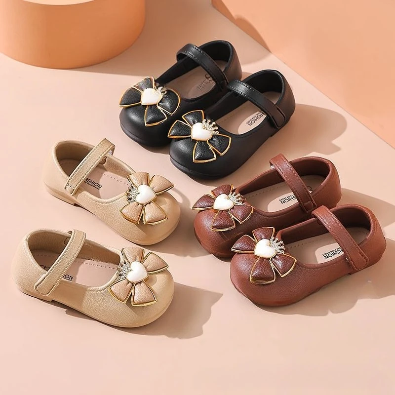 

2026 Spring New Girls Water Diamond Princess Shoes Simple Versatile Kids Flat Casual Shoe Lightwe Comfort Girls Ballet Shoes