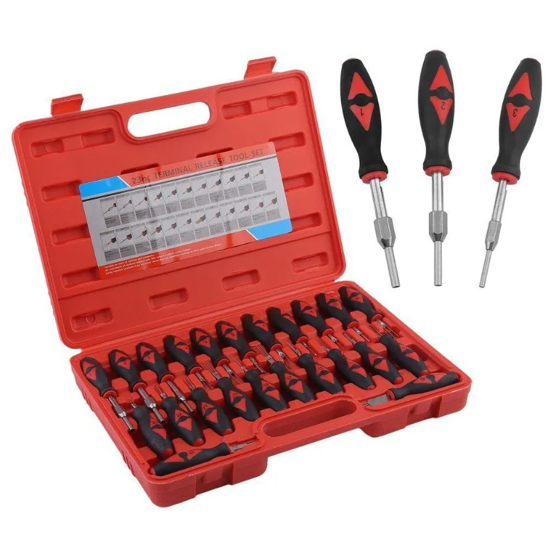23Pcs Universal Automotive Terminal Pin Removal Tool Wiring Harness Connector Unlock Pin Extractor Kit Car Repair Tools