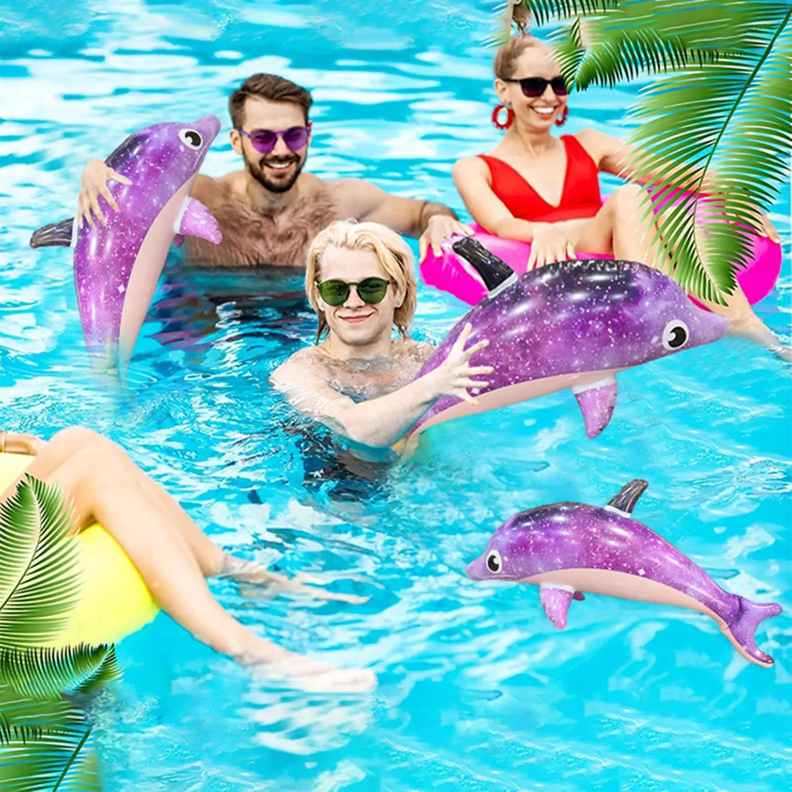 1pc Inflatable Dolphin Beach Pool Swimming Game Toy Water Sports Inflatable Kids Toys Gift