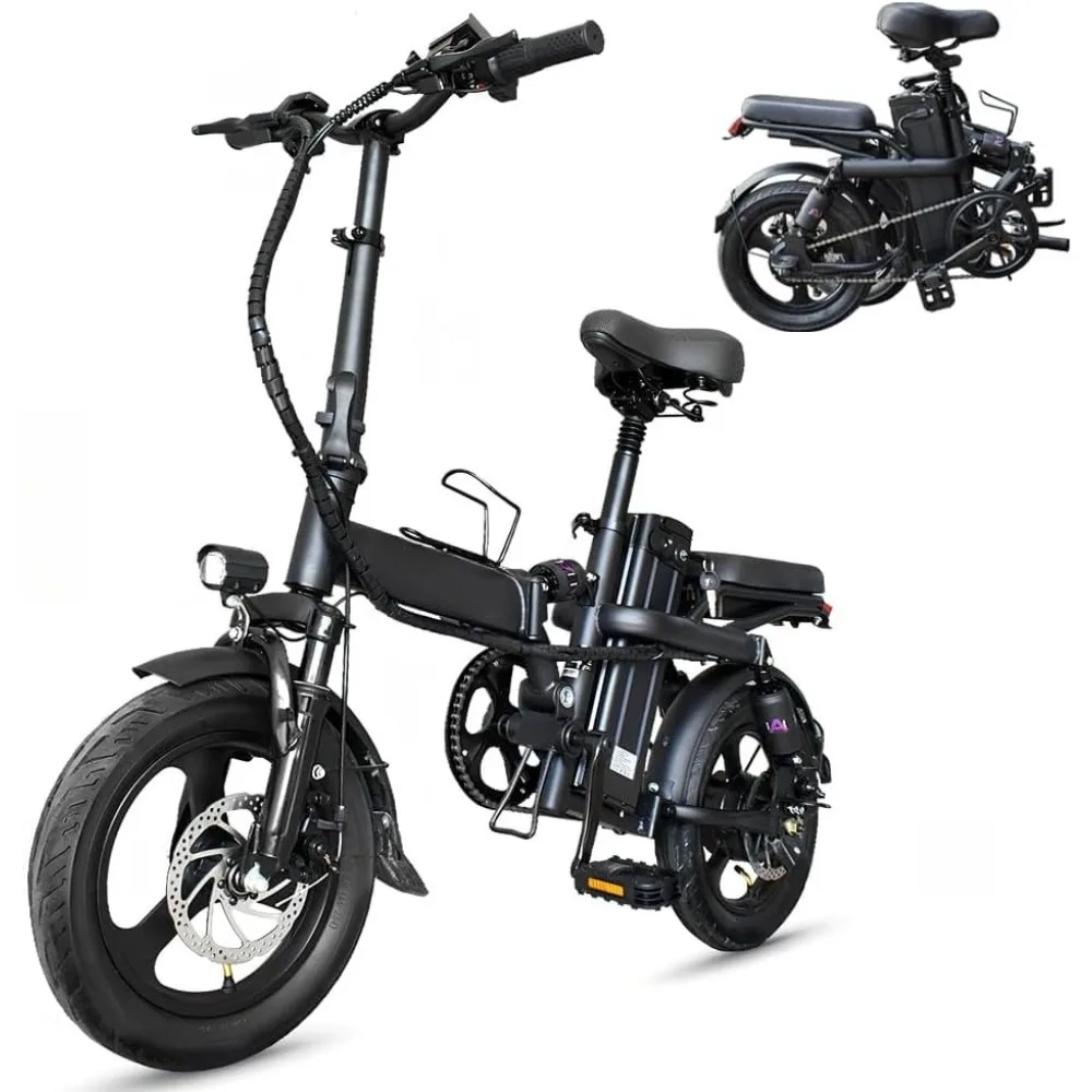 

Electric Bike, 400W Motor, 14" Folding Electric Bicycle, 480Wh Battery, 20MPH Foldable EBike, Multi-Shock Absorption