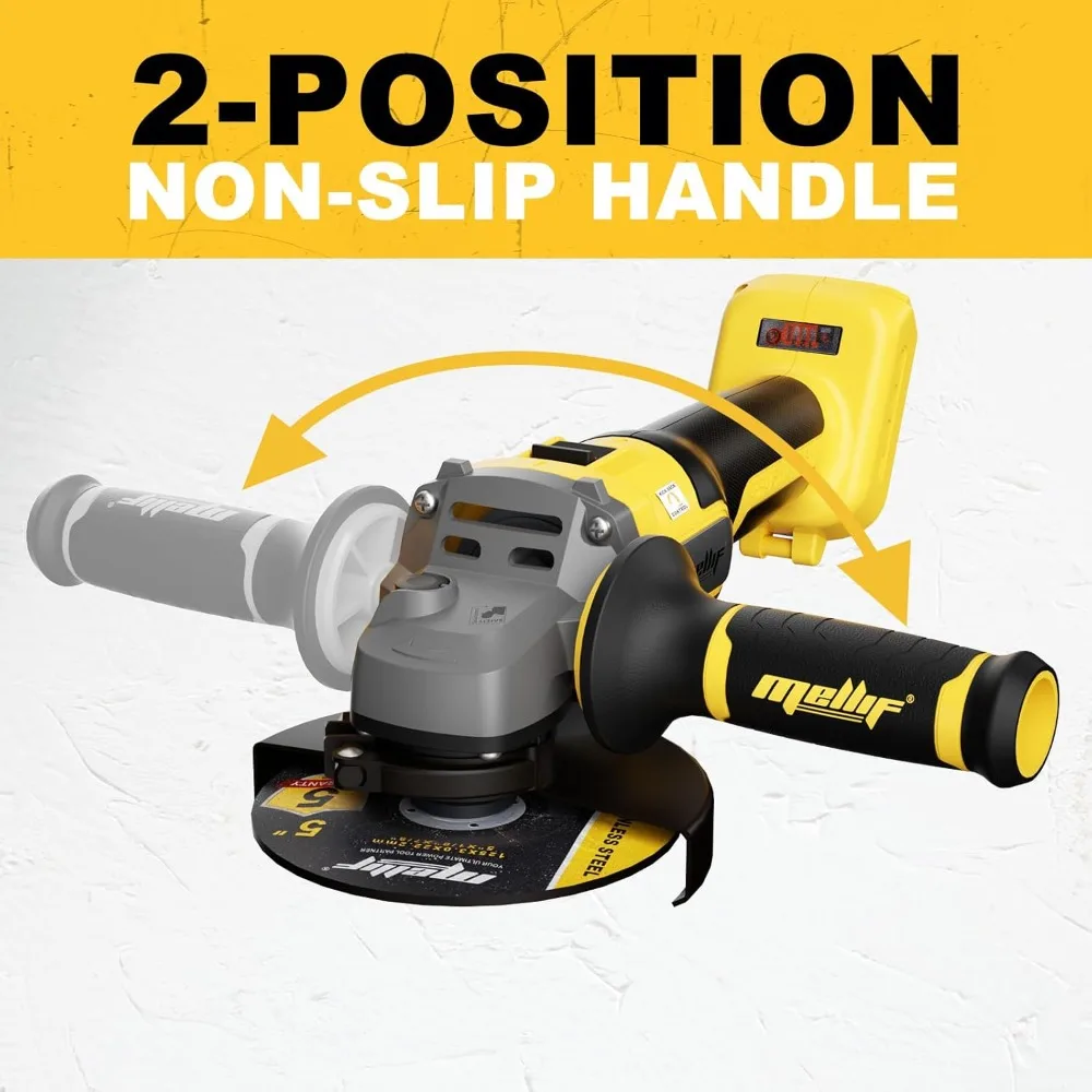 Аккумуляторная угловая шлифовальная машина, аккумулятор 20 В MAX, бесщеточный шлифовальный инструмент по металлу 9600 об/мин, 4-1/2 дюйма, с аккумулятором 4,0 Ач