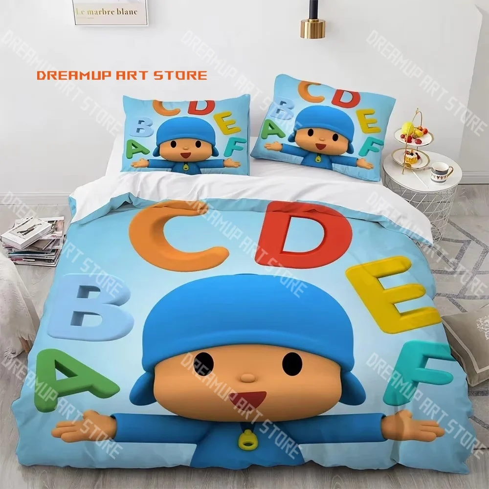 2026 3D Print P-POCOYOS Cartoon Bedding Set Single Twin Full Queen King Size Bed Set Adult Kid Bedroom Duvetcover Set