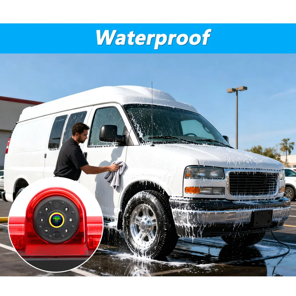 AHD 1080P Third Brake Light Reverse Camera For Chevrolet Express GMC Savana Van Adjustable Lens IR Night Vision Waterproof Backu