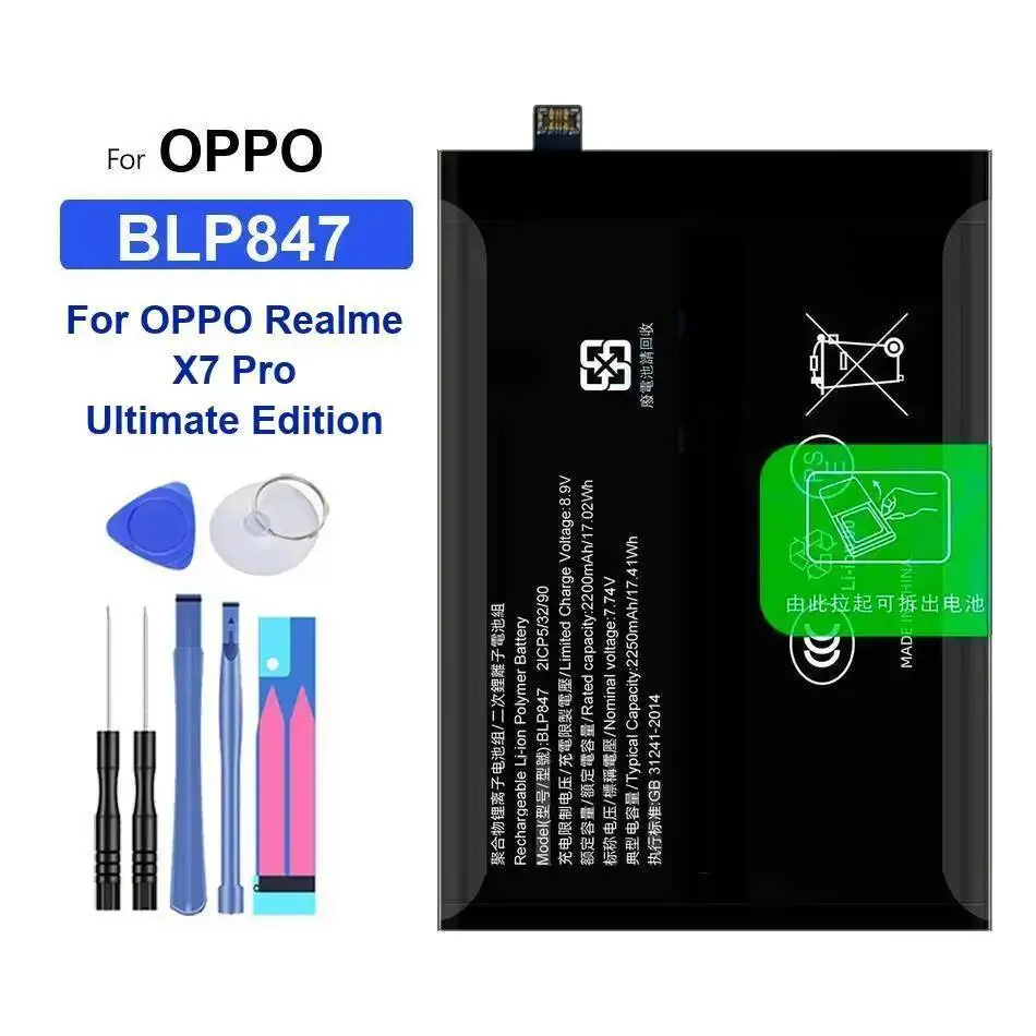 2250-4500Mah Battery For Oppo Realme Q3 V15 7 X7 Indian GT RMX2202 Neo 2T Flash RMX3031 5G Pro Max 2021 BLP833 BLP847 BLP799