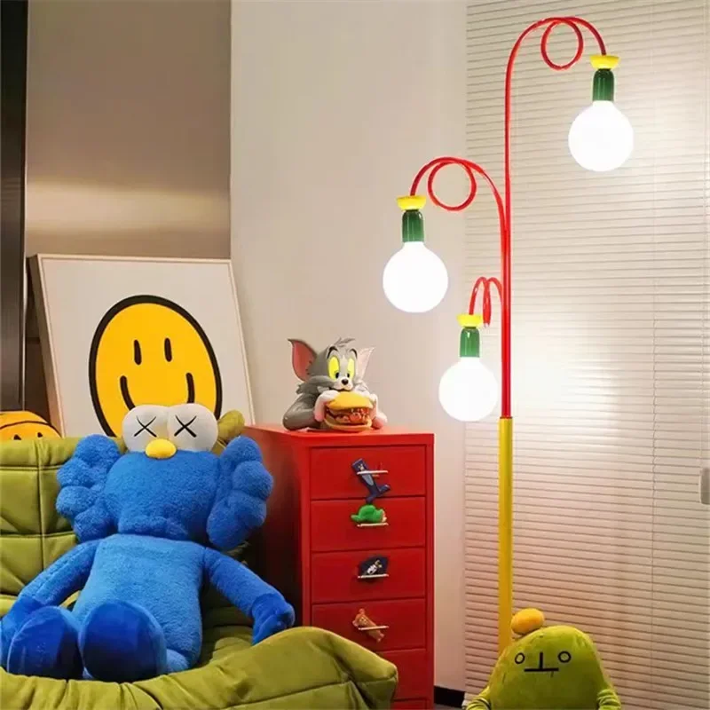 Memphis Floor Lamp Art LED Unique Macaron Standing Light for Children Room Decor Living Room Bedroom Kawaii Mood Lighting