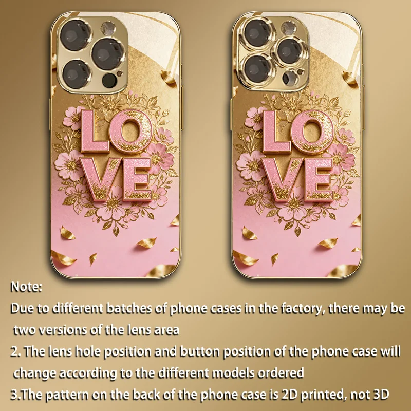

Exquisite Petals Texture Luxurious High-end Phone Case Electroplated Glass PhoneCase for iPhone 17、16、15、14、13、12、11pm Pro Plus
