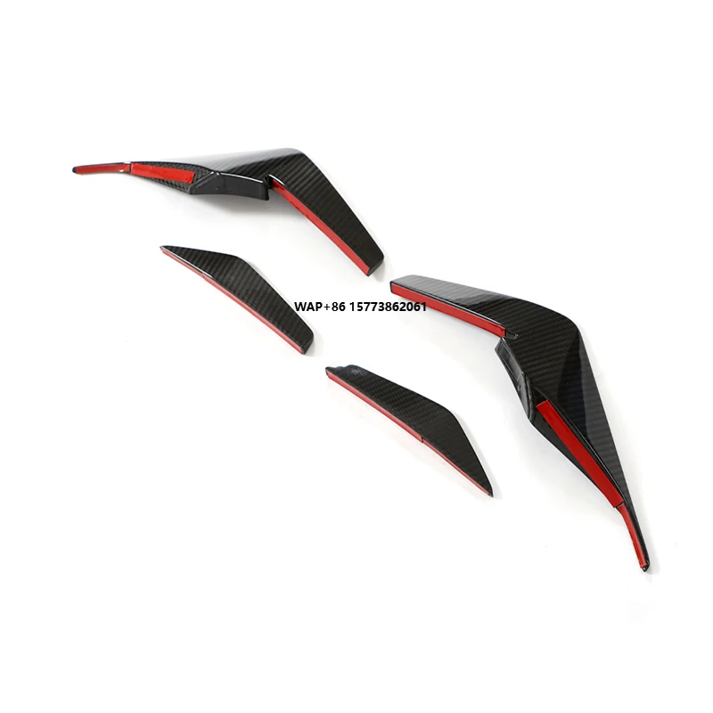 

P Style for R8 V10 DRY CARBON FIBER Front Bumper Splitters Canards Fins 2020-2023