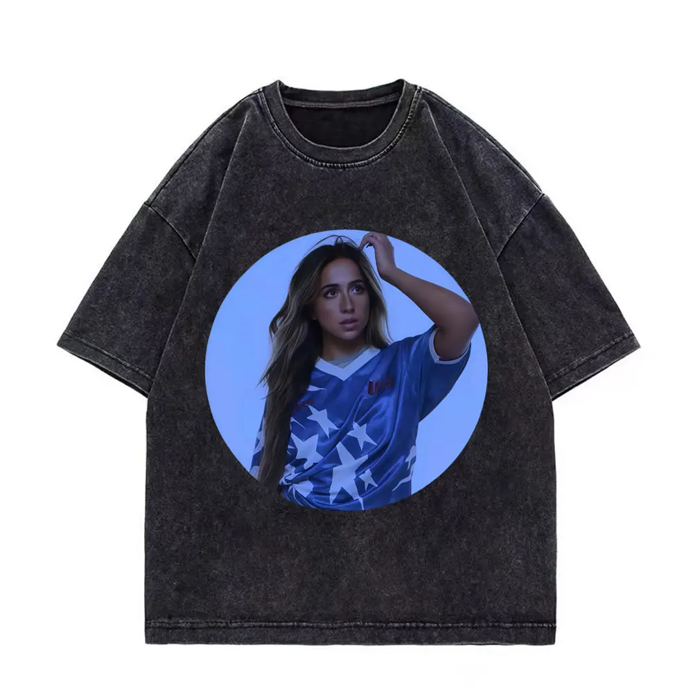 

Vintage Washed Tate McRae Merch T-shirts Men Women Clothing Fashion Y2k Short Sleeve T Shirt Summer High Quality Cotton T-shirt