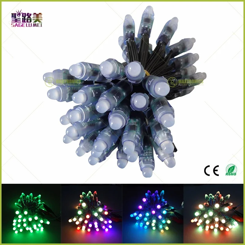 50pcs/unit DC5V WS2811 LED Pixel Module,Black/Green/White/RGB Wire String Lights Christmas Holiday,Addressable,IP68 waterproof