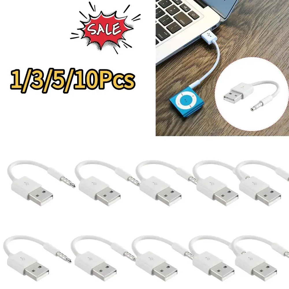 1/3/5/10PCS Charger Data USB 3.5mm Sync Audio Cable For IPod Shuffle 3rd 4th MP3 Player 7th 6th 5th 1st Gen Accessories
