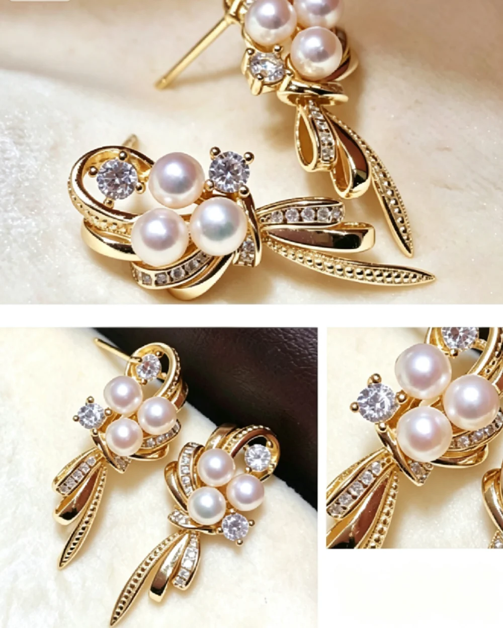 Natural pearl earrings AAAA4-5 - огляд і ціна Akoya Pearl Stud Earrings Sterling Silver