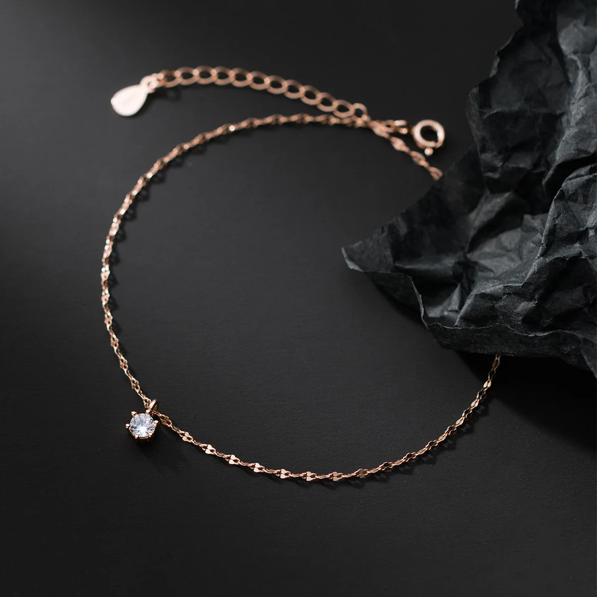 S925 Sterling Silver Simple Female Anklet Bracelet Charm Crystal Leg Bracelets For Women Girls Fine Jewelry Wedding Party Gift