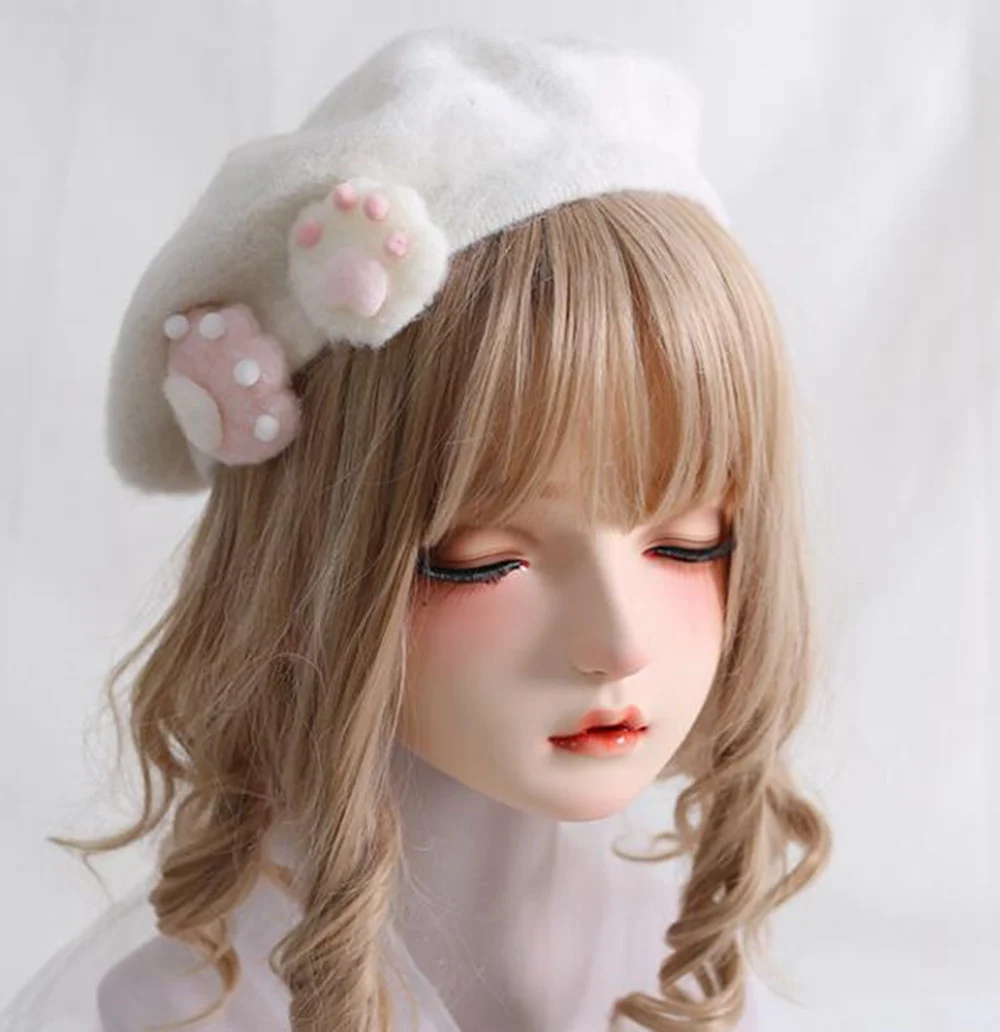 

Women Girl Cute Lolita Sweet Beret Hat Winter Beanie Cap