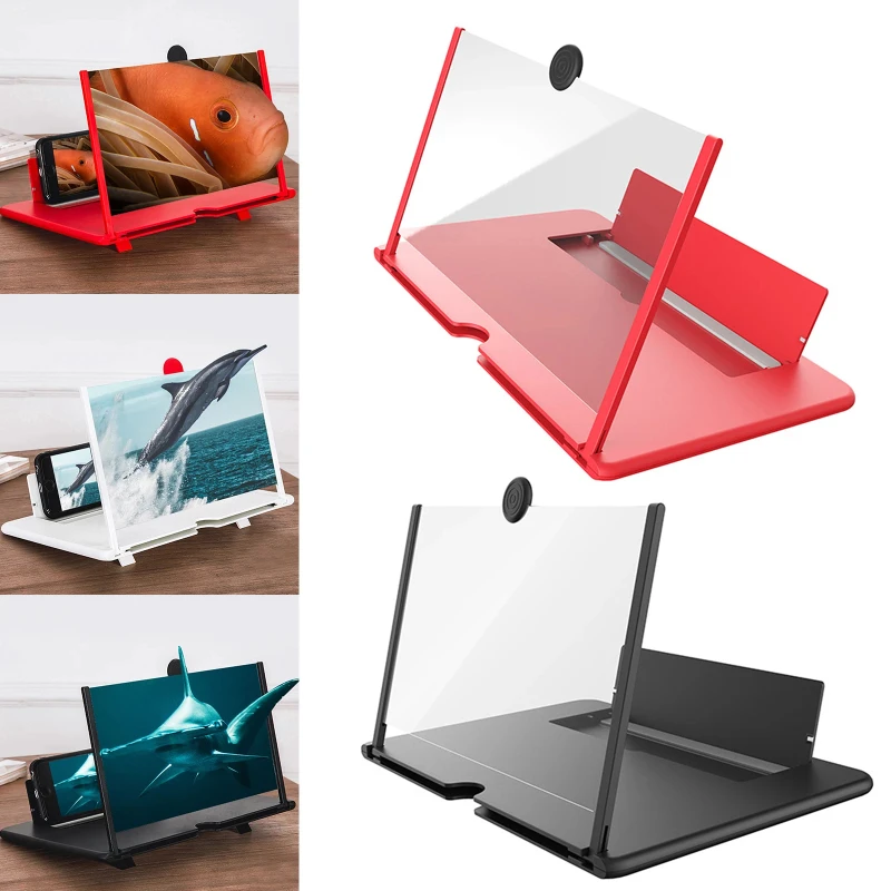 

10/12 Inch Mobile Phone Screen Magnifier 3D Enlarger Magnifying Video Amplifier Projector Bracket Desktop Holder Stand for Phone