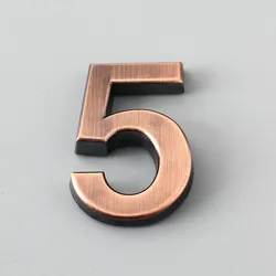 7cm 3D Numeral Door Plaque House Drawer Sign Plating Gate Digits 0 to 9 Plastic Number Tag Hotel Home Sticker Address Door Label
