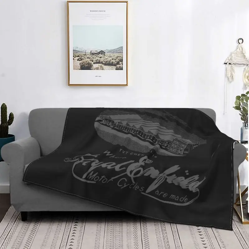 Royal Enfield Tvt Factory Classic Motorcycle Blanket Sheet Flannel Microfiber Cover Blanket Camping Blanket