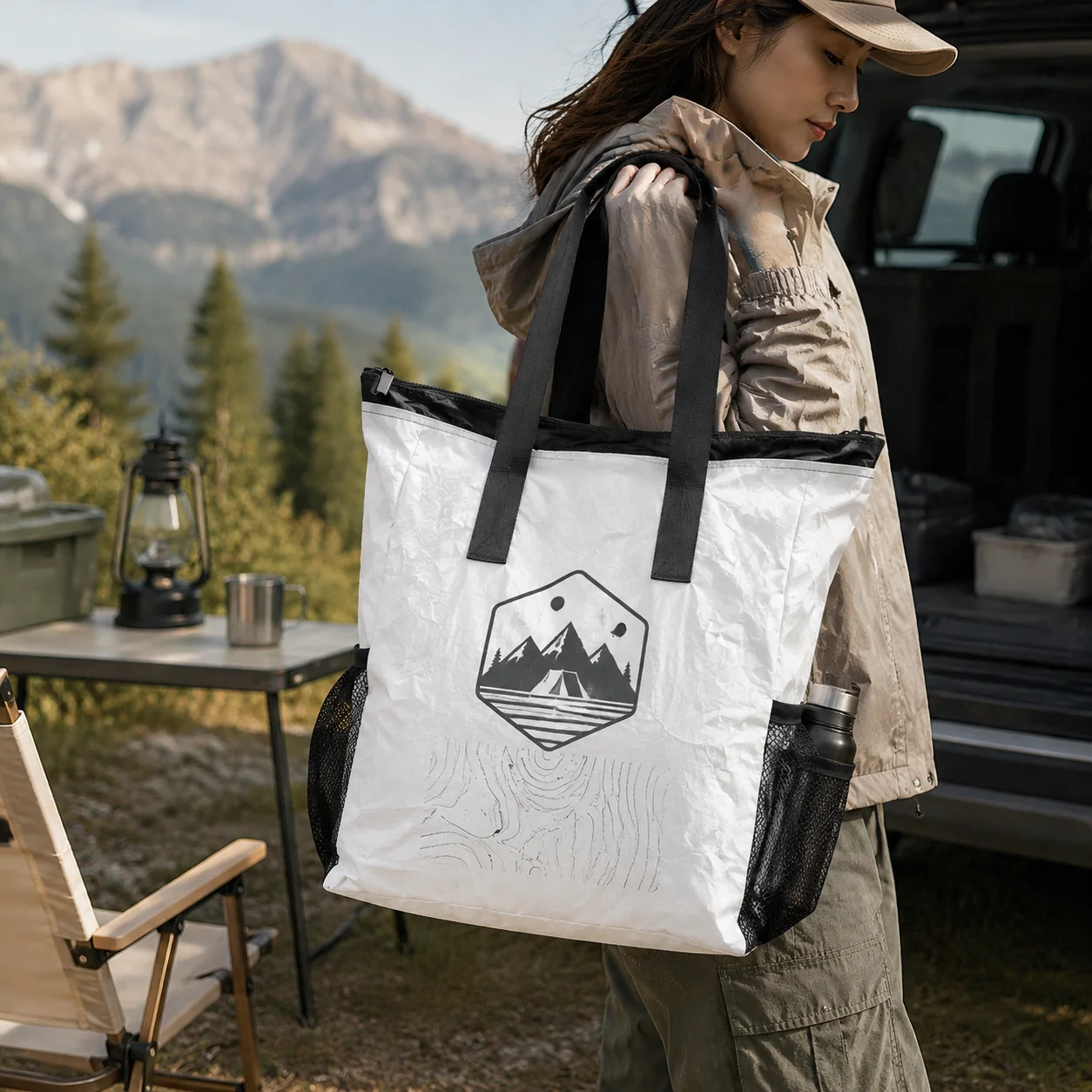Custom 3D Tote Bag Outdoor Brand Gift Promotional Bag Personalized Logo Functional Reusable Handbag for Events Camping Tra