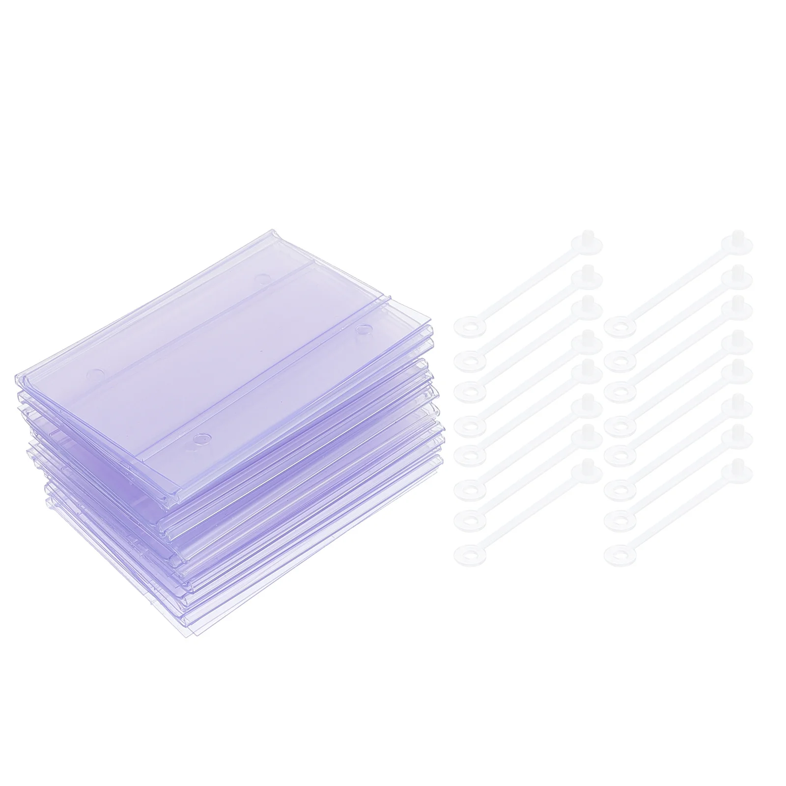 25 Buah Label Harga PVC, Label Display dengan Pengikat untuk Toko Ritel, Supermarket, Rak Barang, Papan Harga, Label Folder