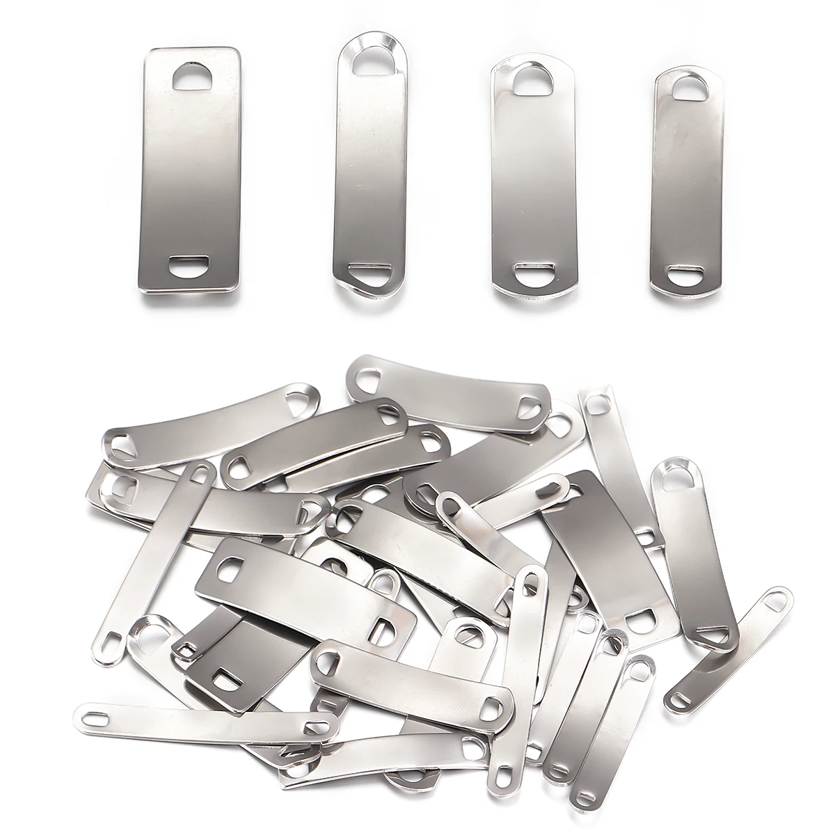 10 Stück/Set Edelstahl-Verbindungsverschlüsse Blanko-Platten Handpräge-Etiketten für Halsketten Armbänder Schmuckherstellung Großhandel – Detail 6