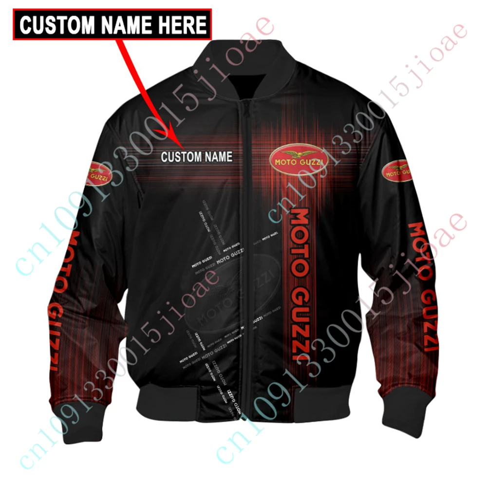 

Moto Guzzi Clothing Thick Coat Harajuku Parkas Windbreaker Techwear Baseball Uniform Jackets For Men Bomber Jacket Custom Logo